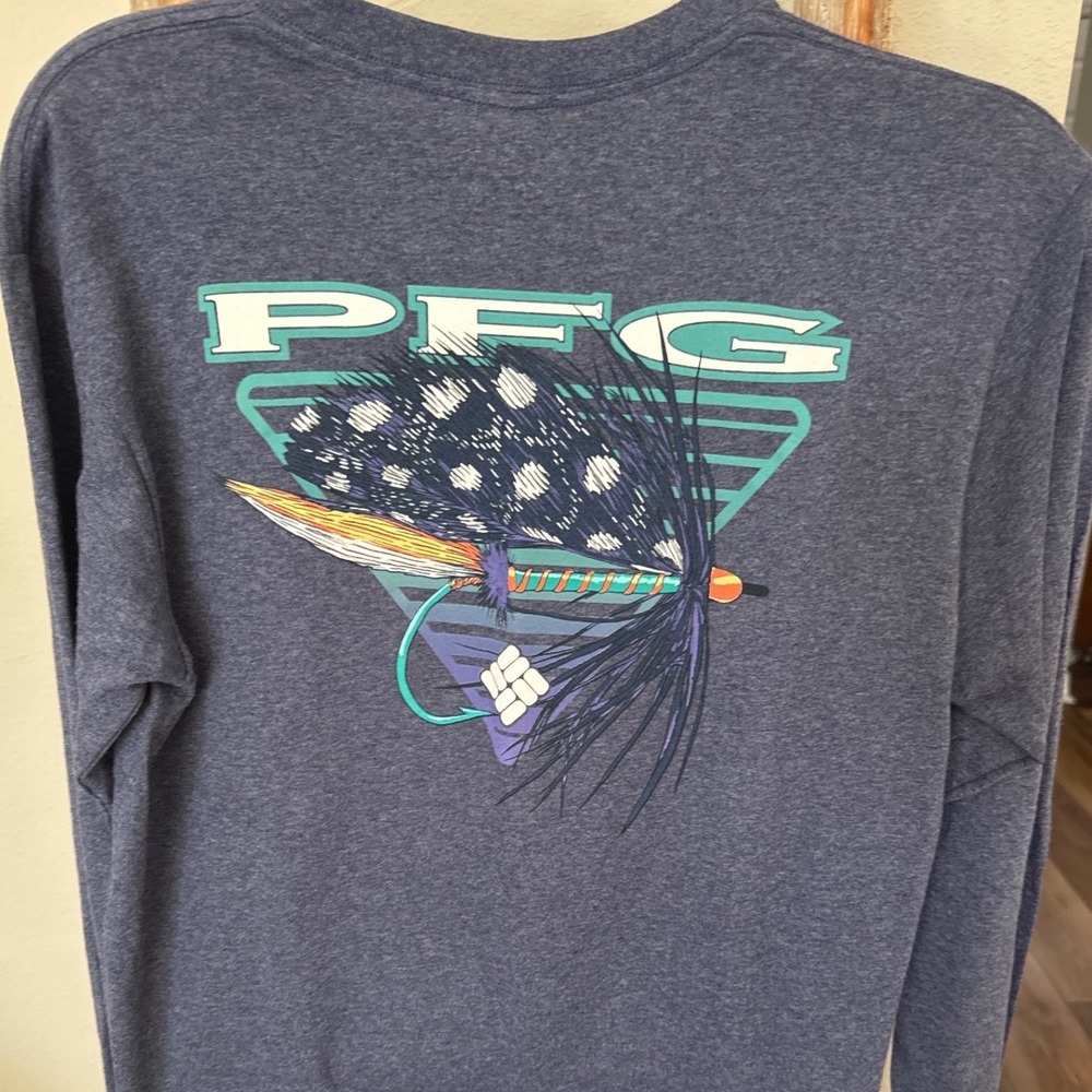 NWT Columbia Sportswear Men's PFG long-sleeve fishing shirt graphic design NWT S